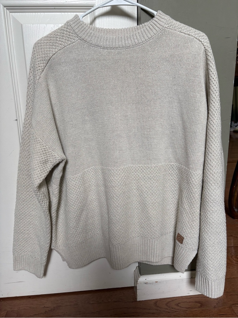 Cream Knit Women's Sweater - Relaxed Crewneck